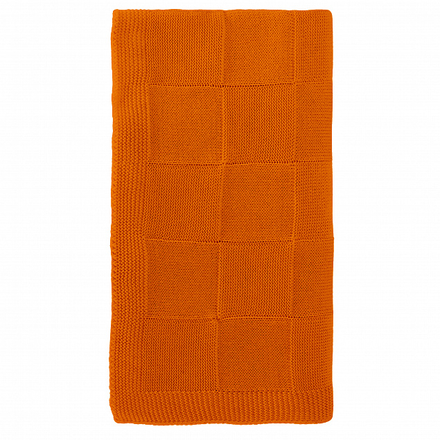 Плед Cella вязаный, 160*90 см, оранжевый (без подарочной коробки) с логотипом в Балашихе заказать по выгодной цене в кибермаркете AvroraStore