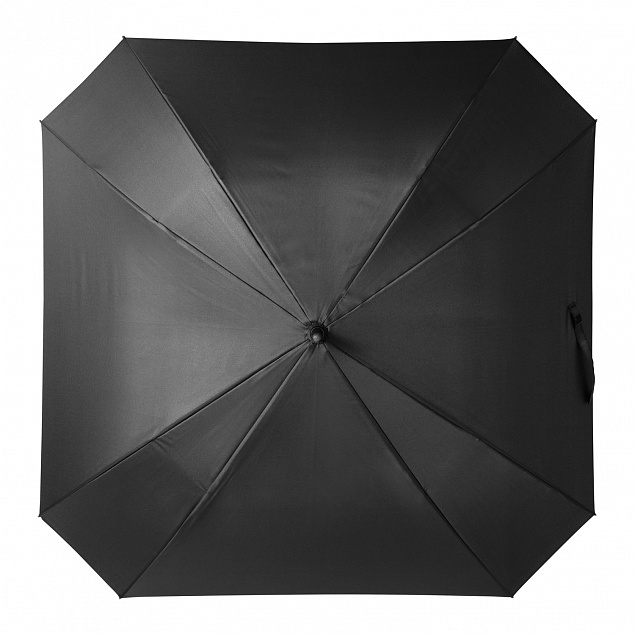 Зонт-трость с квадратным куполом, Mistral, черный с логотипом в Балашихе заказать по выгодной цене в кибермаркете AvroraStore