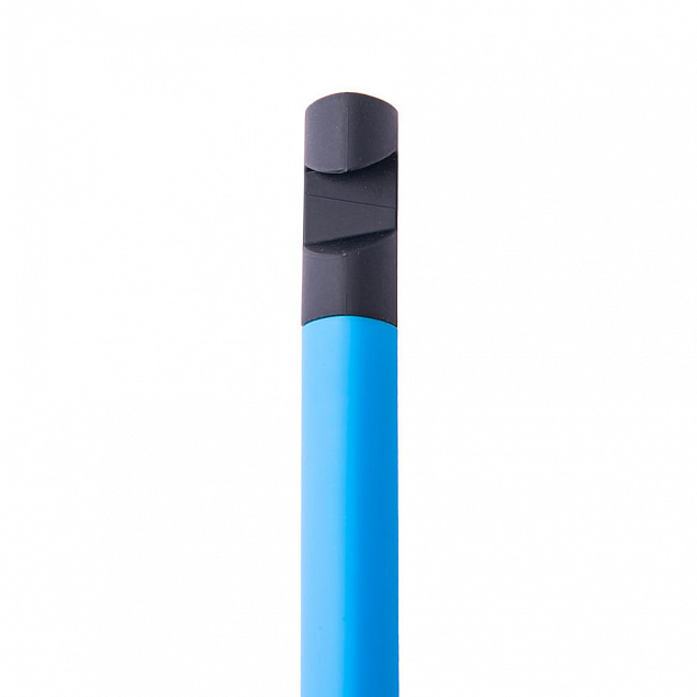 N5 soft, ручка шариковая, голубой/черный, пластик,soft-touch, подставка для смартфона с логотипом в Балашихе заказать по выгодной цене в кибермаркете AvroraStore