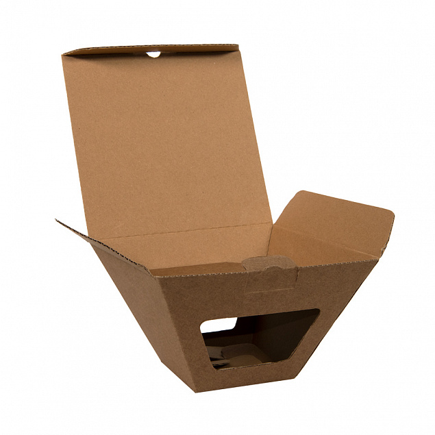 Коробка для чайных пар 27600, 27800, размер 17,2х10,94х8,2 см,  микрогофрокартон, коричневый с логотипом в Балашихе заказать по выгодной цене в кибермаркете AvroraStore