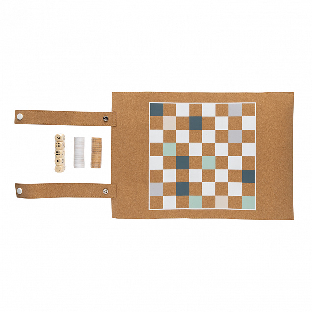 Набор Britton Cork для игры в шашки и нарды с логотипом в Балашихе заказать по выгодной цене в кибермаркете AvroraStore