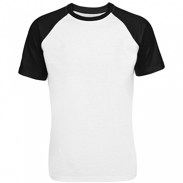 Футболка мужская T-bolka Bicolor, белая с черным с логотипом в Балашихе заказать по выгодной цене в кибермаркете AvroraStore