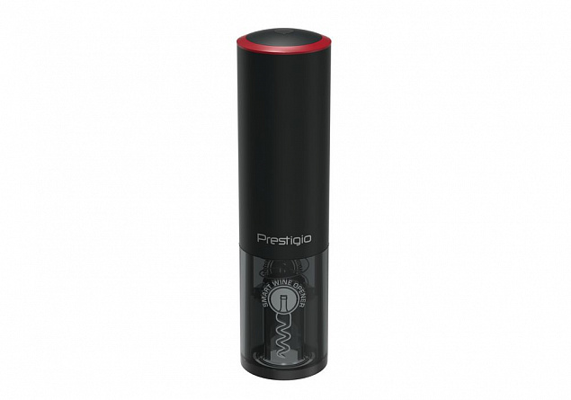 Набор с электрическим штопором Lugano, черный с красным с логотипом в Балашихе заказать по выгодной цене в кибермаркете AvroraStore