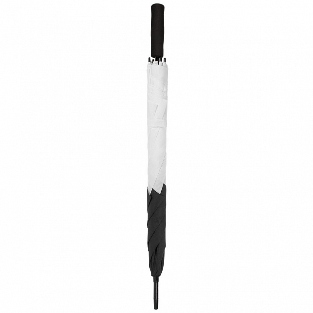 Квадратный зонт-трость Octagon, черный с белым с логотипом в Балашихе заказать по выгодной цене в кибермаркете AvroraStore