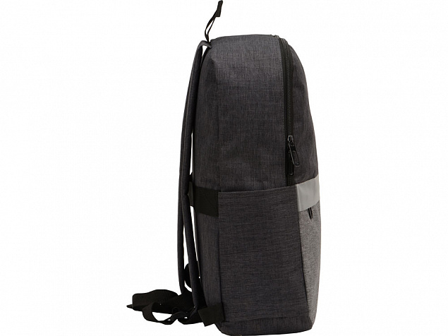 Рюкзак Merit со светоотражающей полосой и отделением для ноутбука 15.6'', серый с логотипом в Балашихе заказать по выгодной цене в кибермаркете AvroraStore