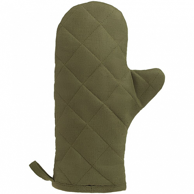 Прихватка-рукавица детская «Младший шеф», темно-зеленая с логотипом в Балашихе заказать по выгодной цене в кибермаркете AvroraStore