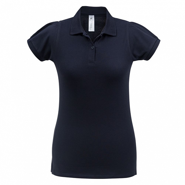 Рубашка поло женская Heavymill темно-синяя с логотипом в Балашихе заказать по выгодной цене в кибермаркете AvroraStore