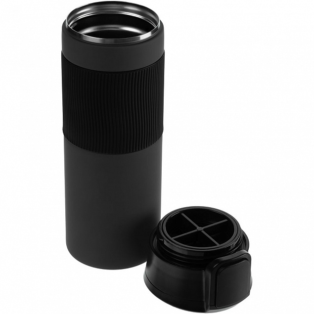 Термостакан Tralee XL, черный с логотипом в Балашихе заказать по выгодной цене в кибермаркете AvroraStore