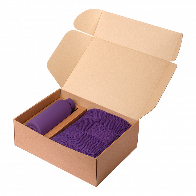 Подарочный набор Prima, Cella, фиолетовый (плед, термобутылка) с логотипом в Балашихе заказать по выгодной цене в кибермаркете AvroraStore