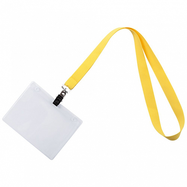 Лента для бейджа Neckband, желтый с логотипом в Балашихе заказать по выгодной цене в кибермаркете AvroraStore