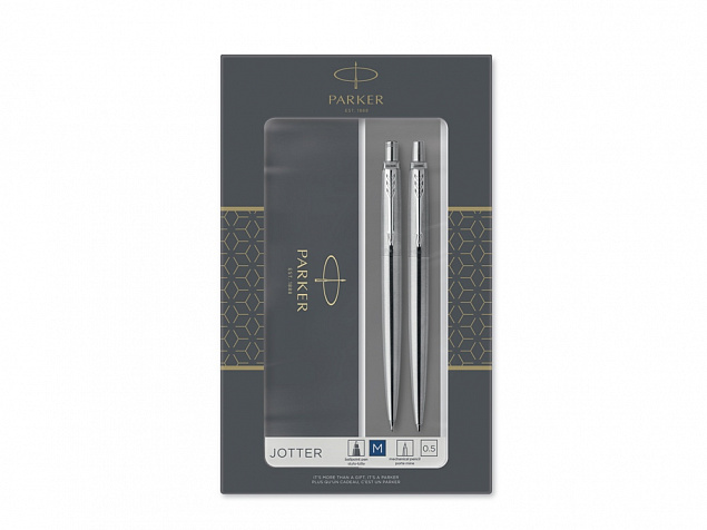 Набор Parker Jotter Core Stainless Steel CT ручка шариковая, карандаш механический с логотипом в Балашихе заказать по выгодной цене в кибермаркете AvroraStore