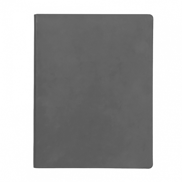 Бизнес-блокнот BIGGY, B5 формат, серый, серый форзац, мягкая обложка, в клетку с логотипом в Балашихе заказать по выгодной цене в кибермаркете AvroraStore