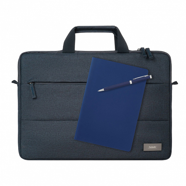 Подарочный набор Forum, синий (сумка, ежедневник, ручка) с логотипом в Балашихе заказать по выгодной цене в кибермаркете AvroraStore