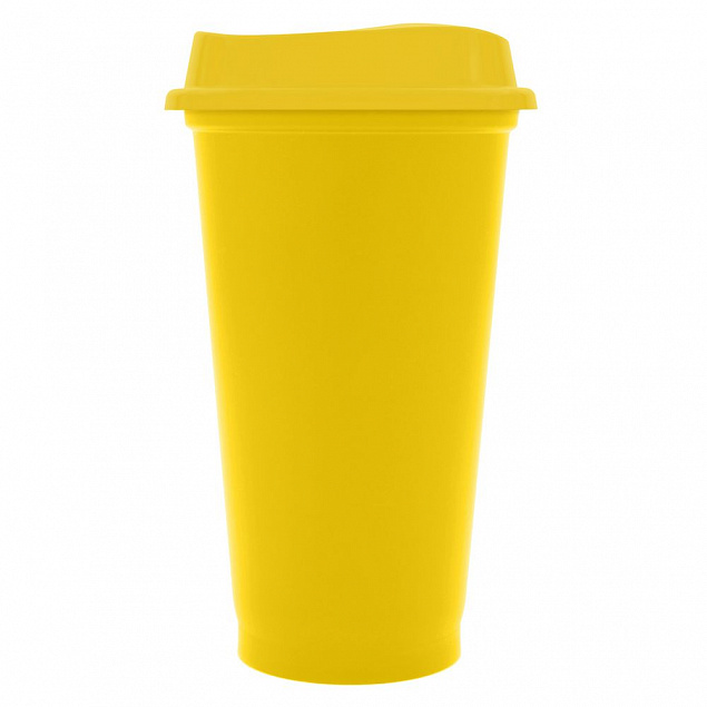 Стакан с крышкой Color Cap, желтый с логотипом в Балашихе заказать по выгодной цене в кибермаркете AvroraStore