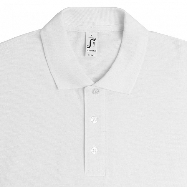 Рубашка поло мужская SUMMER 170, белая с логотипом в Балашихе заказать по выгодной цене в кибермаркете AvroraStore