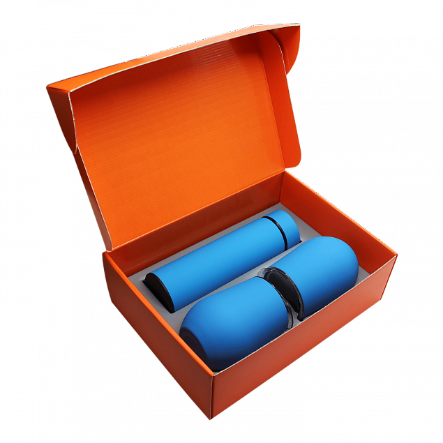 Набор Hot Box C2 (софт-тач) G, голубой с логотипом в Балашихе заказать по выгодной цене в кибермаркете AvroraStore