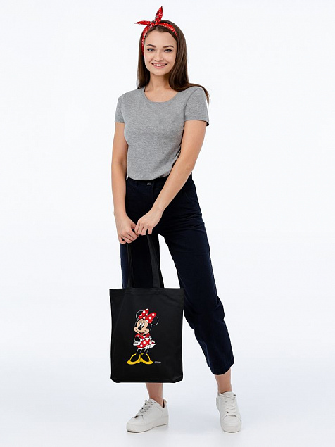 Холщовая сумка «Минни Маус. Couture», черная с логотипом в Балашихе заказать по выгодной цене в кибермаркете AvroraStore