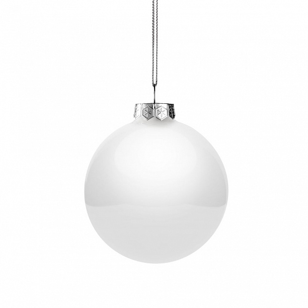 Елочный шар Finery Gloss, 8 см, глянцевый белый с логотипом в Балашихе заказать по выгодной цене в кибермаркете AvroraStore