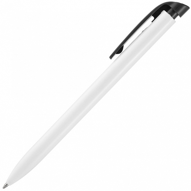 Ручка шариковая Favorite, белая с черным с логотипом в Балашихе заказать по выгодной цене в кибермаркете AvroraStore