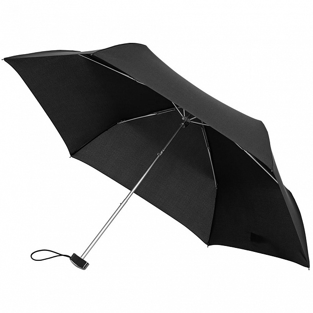 Зонт складной Rain Pro Flat, черный с логотипом в Балашихе заказать по выгодной цене в кибермаркете AvroraStore