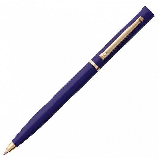 Ручка шариковая Euro Gold, синяя с логотипом в Балашихе заказать по выгодной цене в кибермаркете AvroraStore