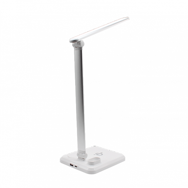Настольная лампа Geek с беспроводной зарядкой (белый) с логотипом в Балашихе заказать по выгодной цене в кибермаркете AvroraStore