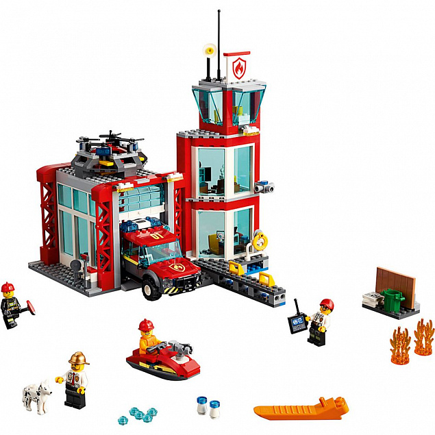 Конструктор «LEGO City. Пожарное депо» с логотипом в Балашихе заказать по выгодной цене в кибермаркете AvroraStore