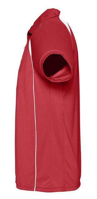 Спортивная рубашка поло Palladium 140 красная с белым с логотипом в Балашихе заказать по выгодной цене в кибермаркете AvroraStore