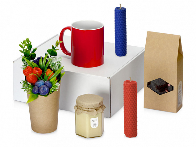Подарочный набор Ягодный сад с чаем, свечами, кружкой, крем-медом, мылом с логотипом в Балашихе заказать по выгодной цене в кибермаркете AvroraStore