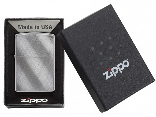 Зажигалка ZIPPO Classic с покрытием Brushed Chrome с логотипом в Балашихе заказать по выгодной цене в кибермаркете AvroraStore