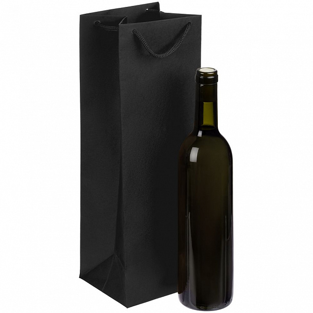 Пакет под бутылку Vindemia, черный с логотипом в Балашихе заказать по выгодной цене в кибермаркете AvroraStore