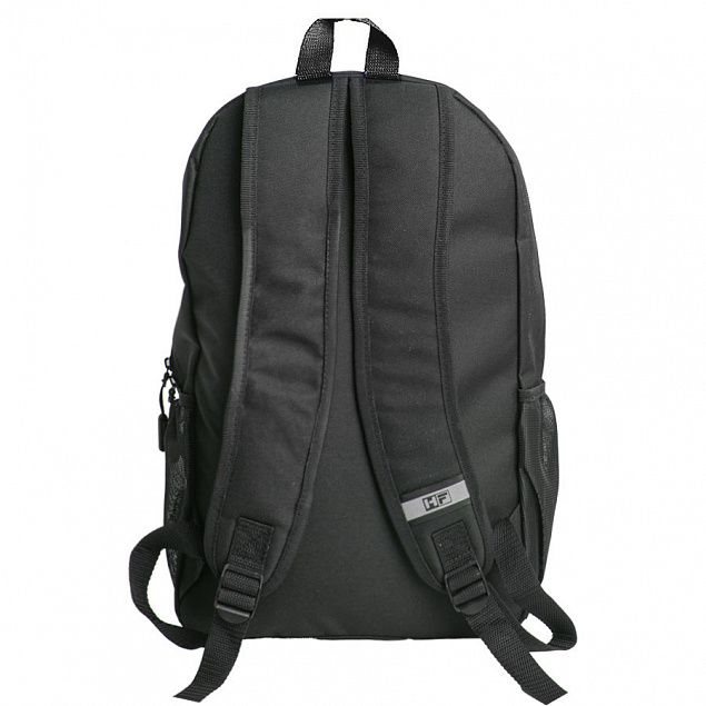 Рюкзак PLUS, чёрный/синий, 44 x 26 x 12 см, 100% полиэстер 600D с логотипом в Балашихе заказать по выгодной цене в кибермаркете AvroraStore