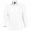 Рубашка мужская с длинным рукавом BOSTON, белая с логотипом в Балашихе заказать по выгодной цене в кибермаркете AvroraStore
