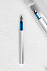 Ручка перьевая PF One, серебристая с синим с логотипом в Балашихе заказать по выгодной цене в кибермаркете AvroraStore