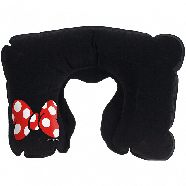 Надувная подушка под шею «Бант Минни Маус», черная с логотипом в Балашихе заказать по выгодной цене в кибермаркете AvroraStore