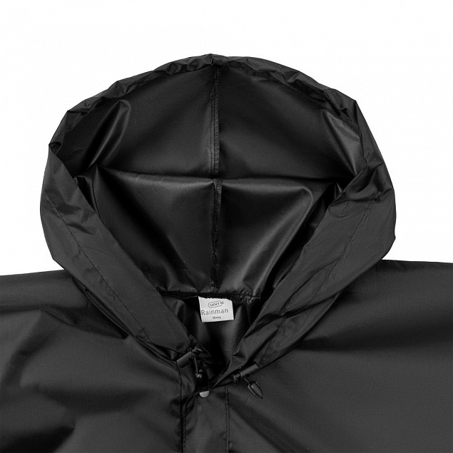 Дождевик унисекс Rainman Strong, черный с логотипом в Балашихе заказать по выгодной цене в кибермаркете AvroraStore