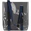 Шоппер Clear Fest, прозрачный серый с синими ручками с логотипом в Балашихе заказать по выгодной цене в кибермаркете AvroraStore