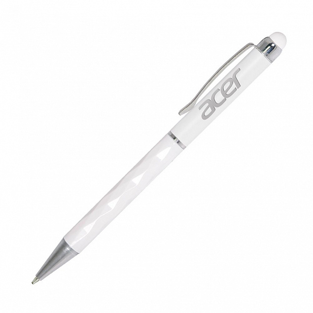 Шариковая ручка Crystal, белая с логотипом в Балашихе заказать по выгодной цене в кибермаркете AvroraStore