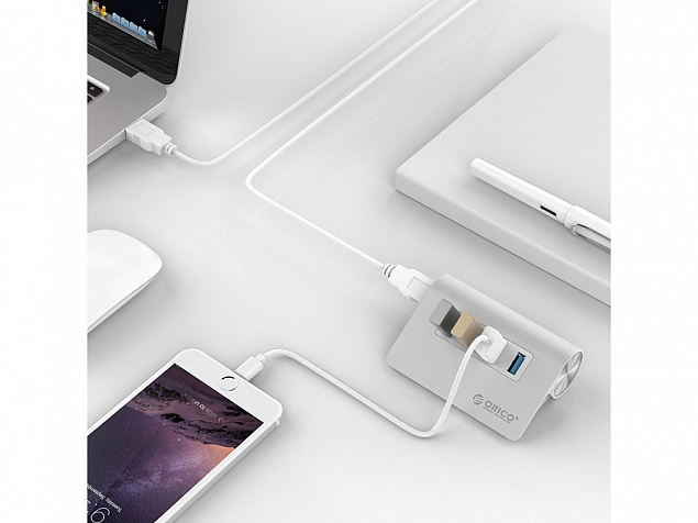 USB-концентратор M3H4-U32 с логотипом в Балашихе заказать по выгодной цене в кибермаркете AvroraStore