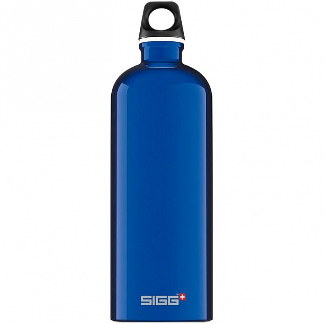 Бутылка для воды Traveller 1000, синяя с логотипом в Балашихе заказать по выгодной цене в кибермаркете AvroraStore