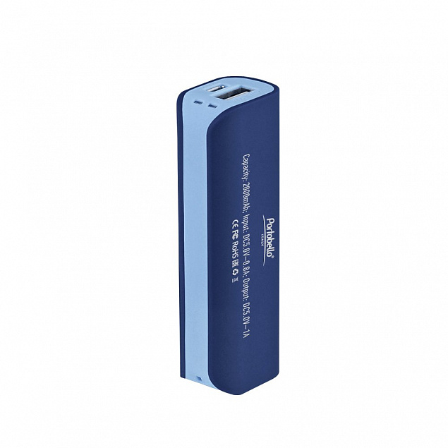 Внешний аккумулятор, Aster PB, 2000 mAh, синий/голубой, транзитная упаковка с логотипом в Балашихе заказать по выгодной цене в кибермаркете AvroraStore