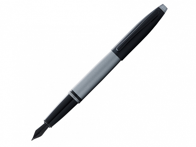 Ручка перьевая Calais Matte Gray and Black Lacquer, перо F с логотипом в Балашихе заказать по выгодной цене в кибермаркете AvroraStore