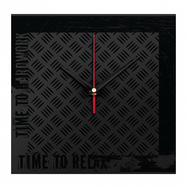 Часы настенные стеклянные Hard Work Black с логотипом в Балашихе заказать по выгодной цене в кибермаркете AvroraStore