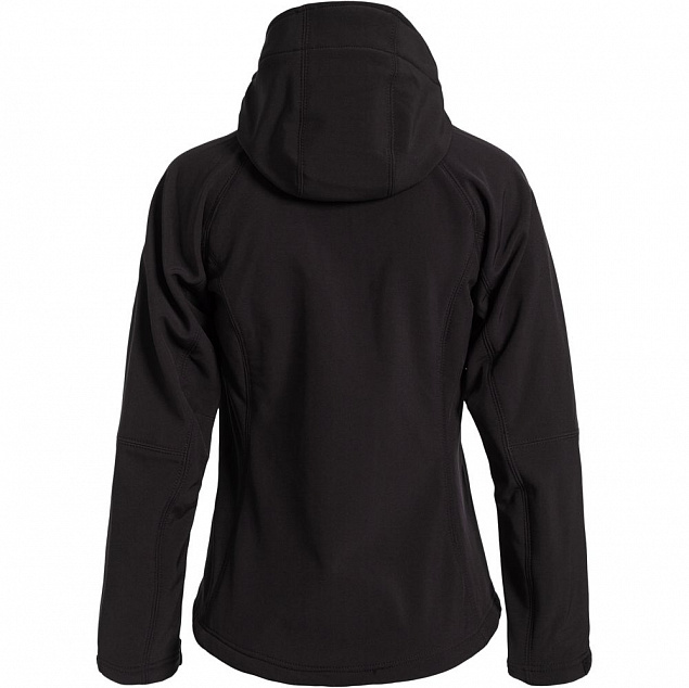 Куртка женская Hooded Softshell черная с логотипом в Балашихе заказать по выгодной цене в кибермаркете AvroraStore
