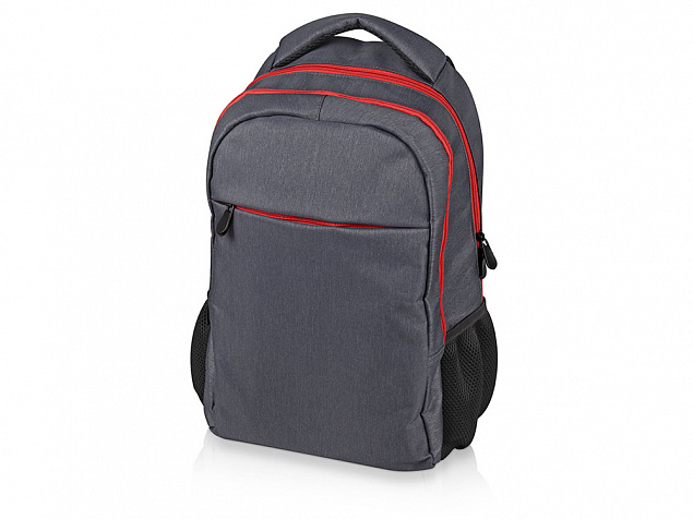 Рюкзак Metropolitan, серый с красной молнией и красной подкладкой с логотипом в Балашихе заказать по выгодной цене в кибермаркете AvroraStore