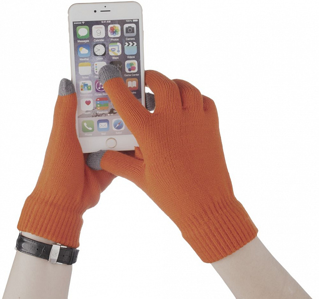 Сенсорные перчатки Scroll, оранжевые с логотипом в Балашихе заказать по выгодной цене в кибермаркете AvroraStore