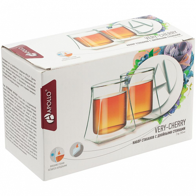 Набор стаканов с двойными стенками Very-Cherry с логотипом в Балашихе заказать по выгодной цене в кибермаркете AvroraStore