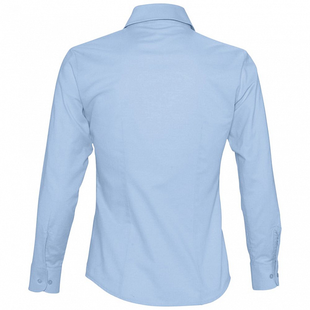 Рубашка женская с длинным рукавом EMBASSY, голубая с логотипом в Балашихе заказать по выгодной цене в кибермаркете AvroraStore