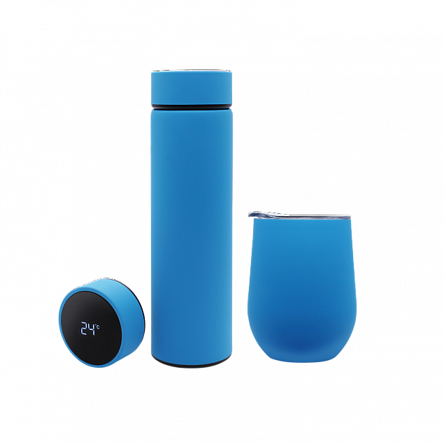 Набор Hot Box C (софт-тач) G, голубой с логотипом в Балашихе заказать по выгодной цене в кибермаркете AvroraStore