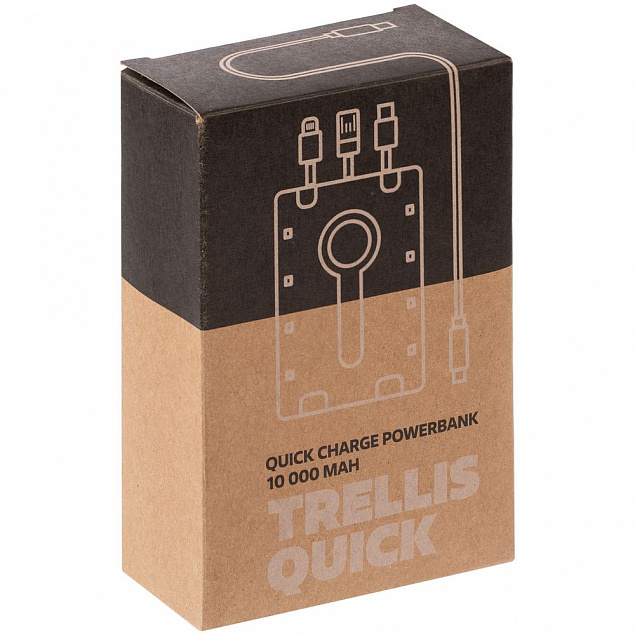 Аккумулятор c быстрой зарядкой Trellis Quick 10000 мАч, белый с логотипом в Балашихе заказать по выгодной цене в кибермаркете AvroraStore